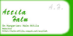 attila halm business card